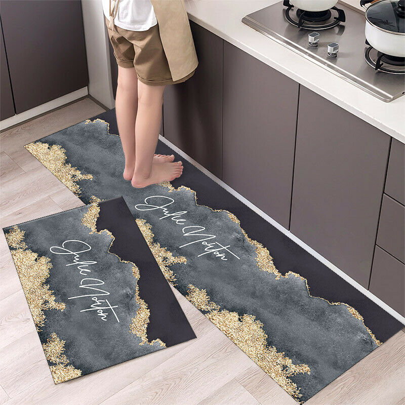 Non-Slip Kitchen Door Carpet Anti-Oil Floor Rug Waterproof Mat Pad Bathroom Home