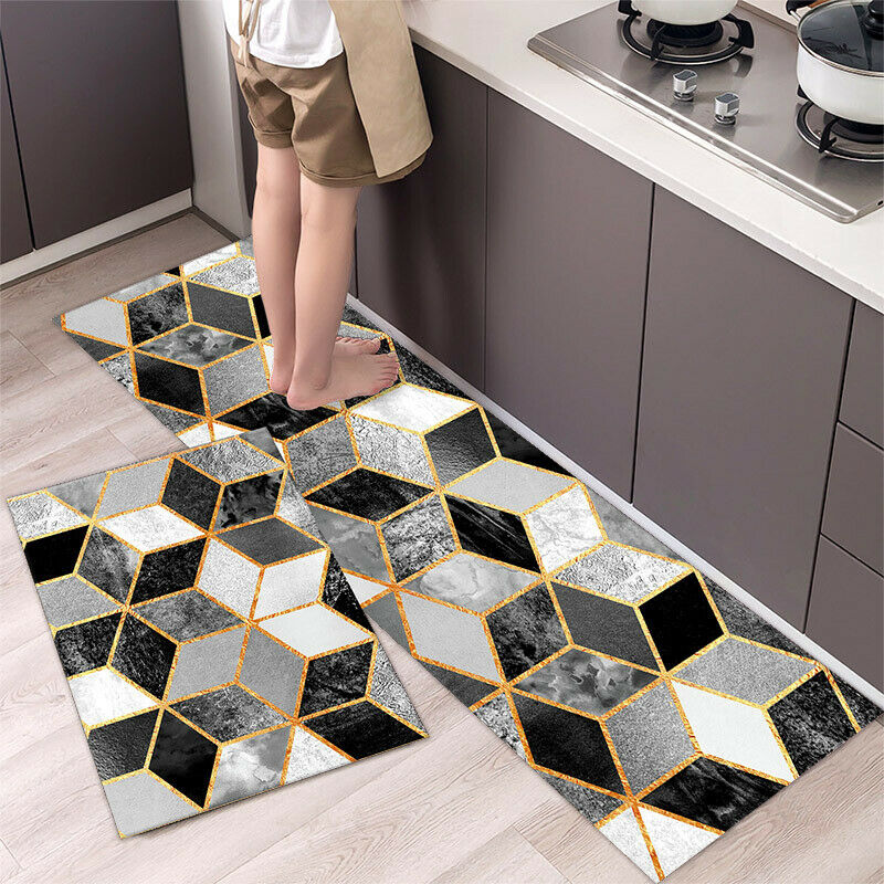 Non-Slip Kitchen Door Carpet Anti-Oil Floor Rug Waterproof Mat Pad Bathroom Home