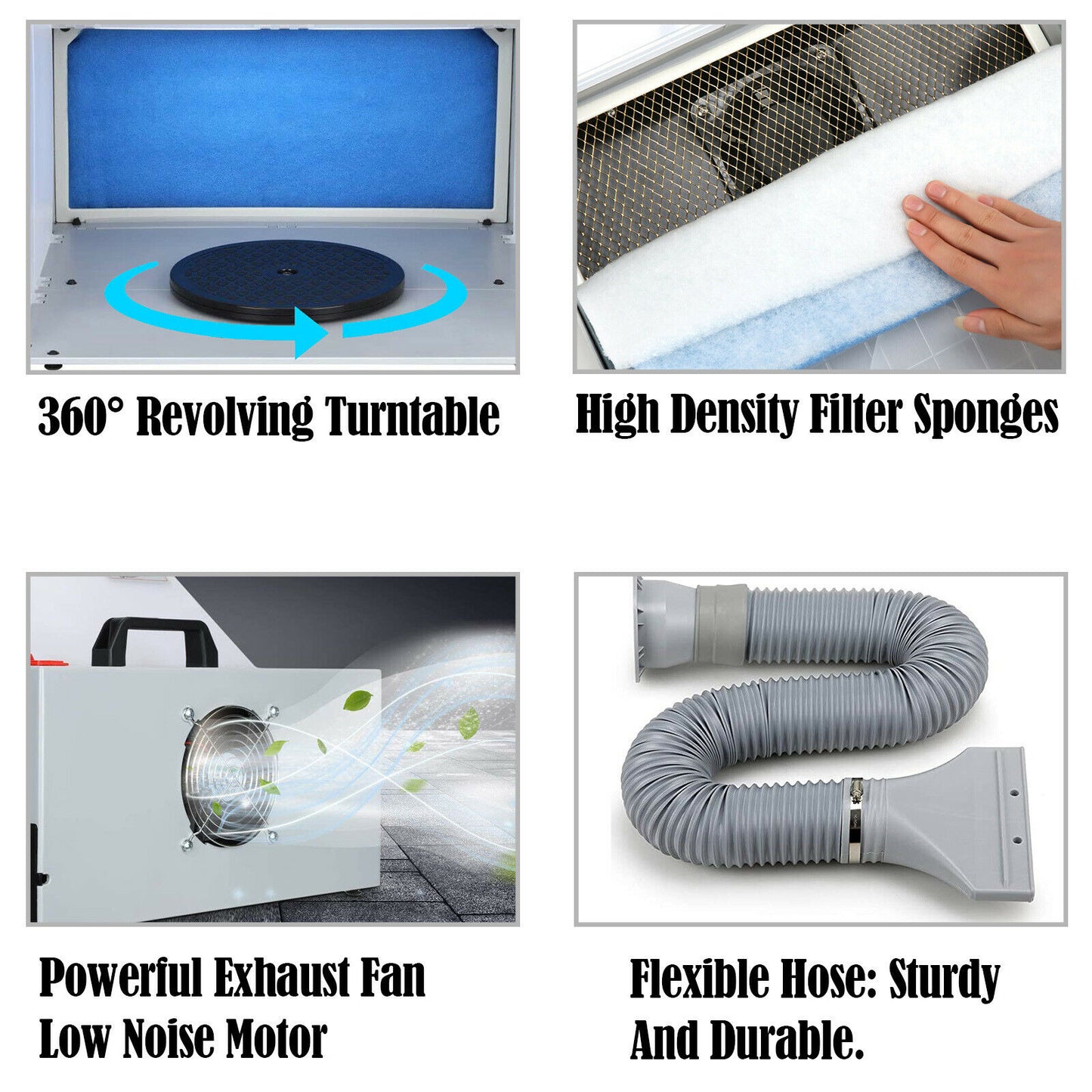 Portable Airbrush Spray Booth Kit Hose Fan Filter Extractor Art Craft Paint Set