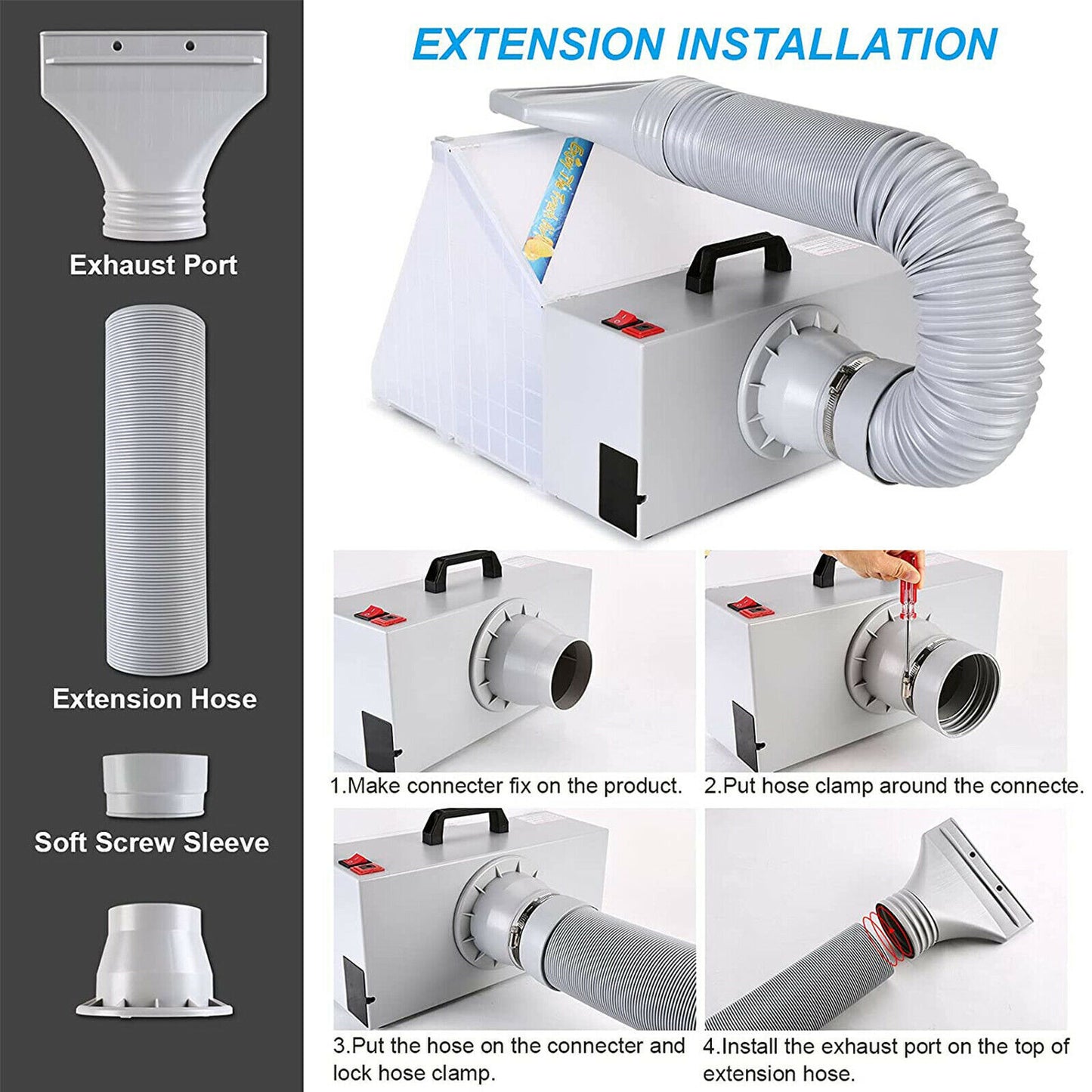 Portable Airbrush Spray Booth Kit Hose Fan Filter Extractor Art Craft Paint Set