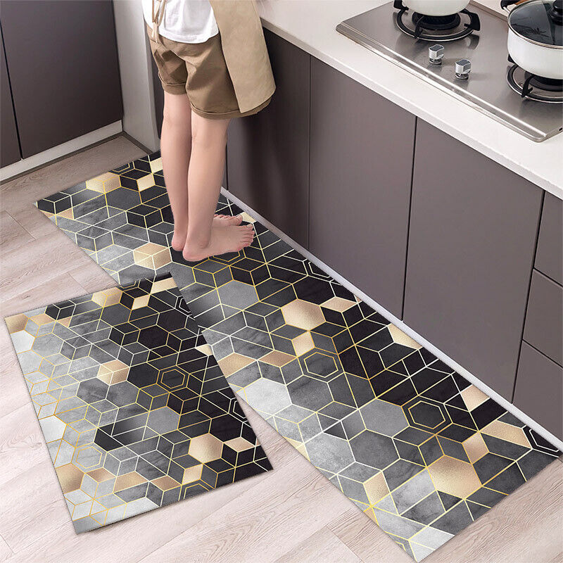 Non-Slip Kitchen Door Carpet Anti-Oil Floor Rug Waterproof Mat Pad Bathroom Home