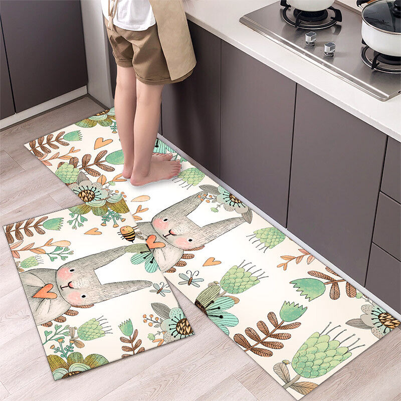 Non-Slip Kitchen Door Carpet Anti-Oil Floor Rug Waterproof Mat Pad Bathroom Home