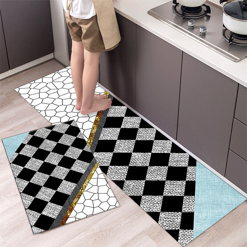 Non-Slip Kitchen Door Carpet Anti-Oil Floor Rug Waterproof Mat Pad Bathroom Home