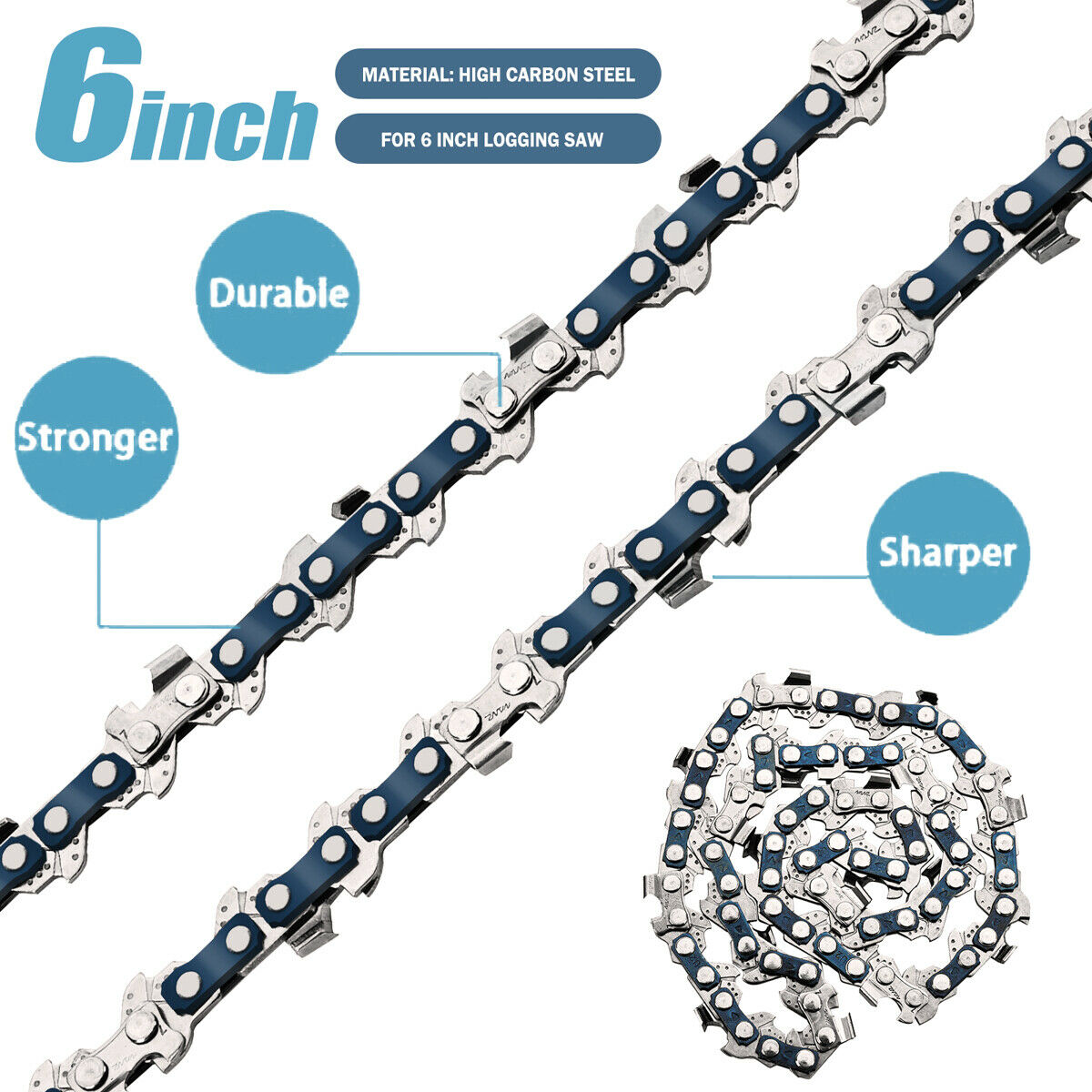 Electric Chainsaw Chain Chains For 6" Mini Cordless Chain Saw Wood Cutter FT