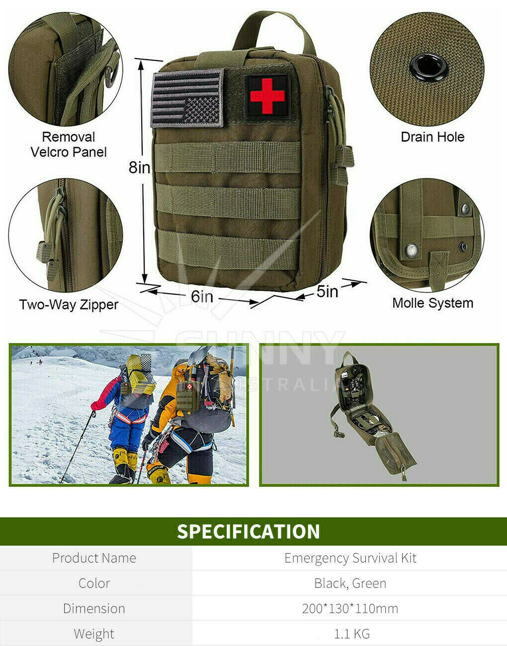 32pcs Emergency Survival Equipment Kit Outdoor Sports Tactical Hiking Camping Tool Set