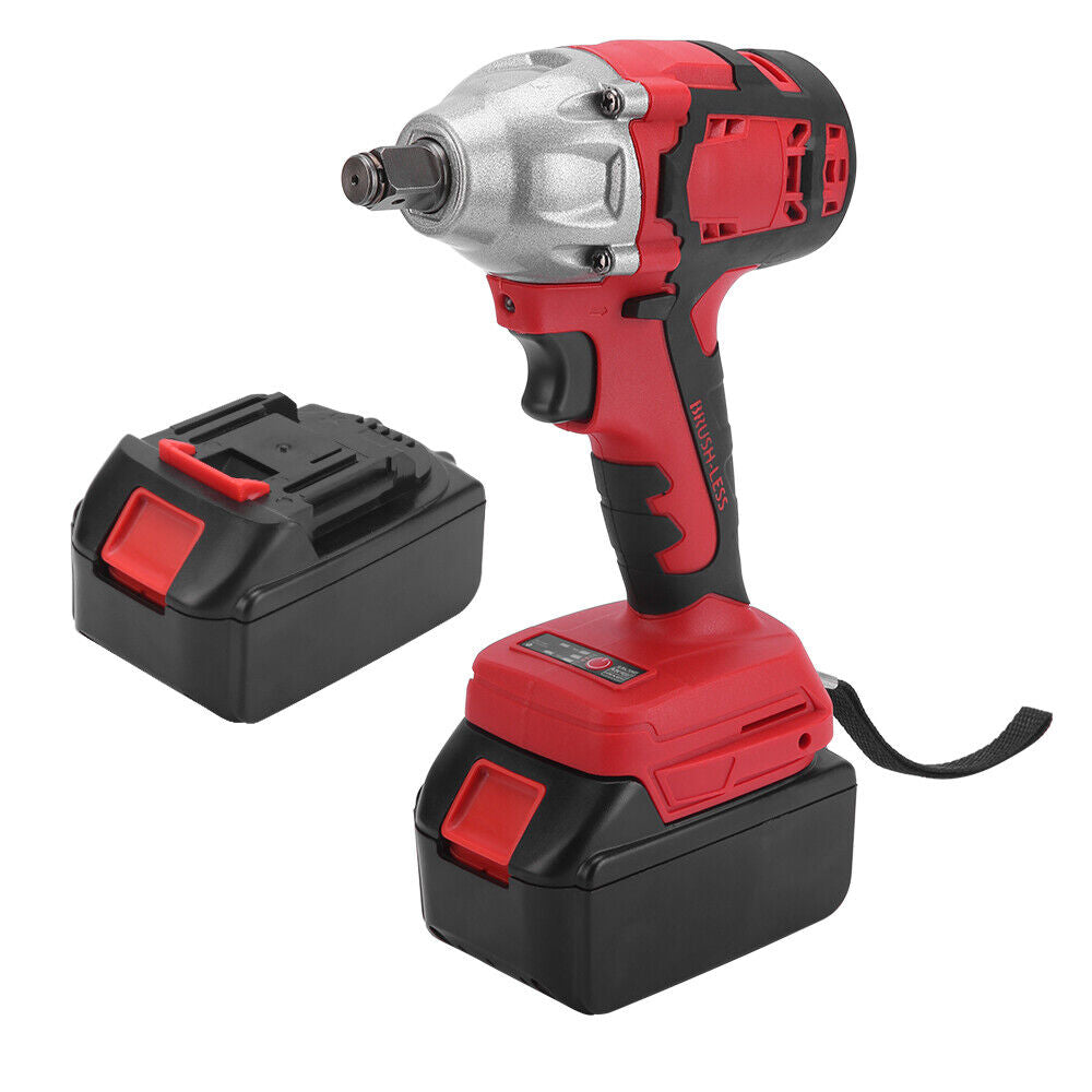 520Nm 1/2" Impact Wrench Driver Cordless Electric 18V Li-Ion Battery Rattle Gun