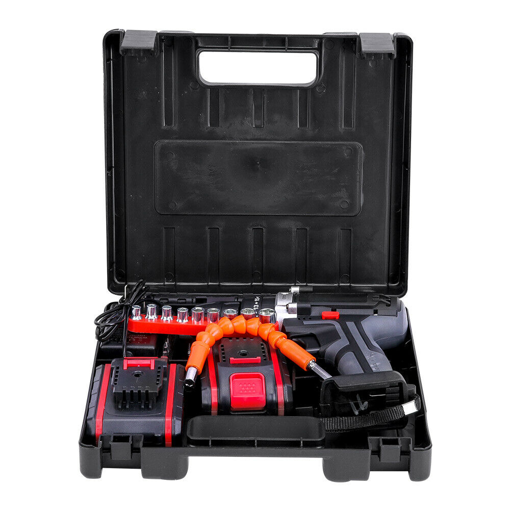 21V CORDLESS DRILL +2 BATTERY HEAVY DUTY IMPACT DRIVER KIT BRUSHLESS HAMMER KIT