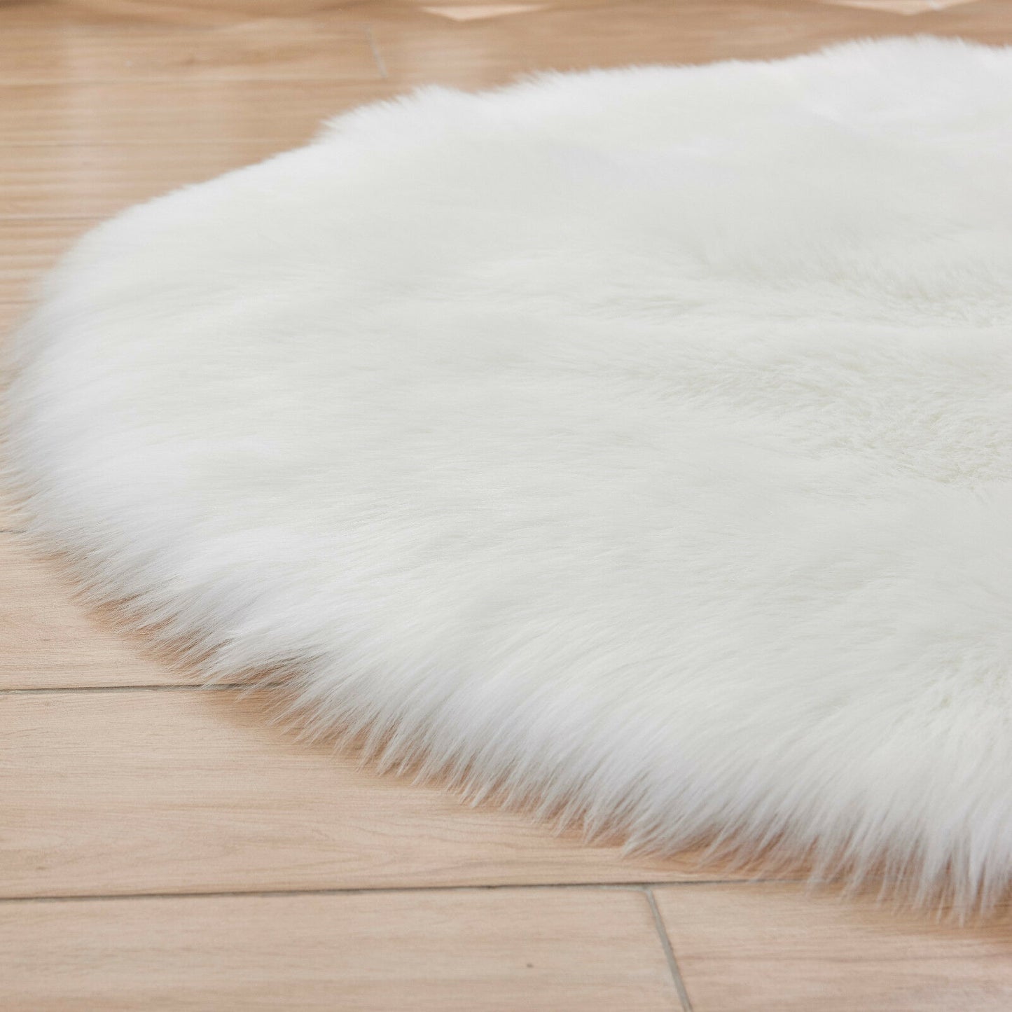 Round Fluffy Rug Shaggy Floor Mat Soft Faux Fur Home Room Bedroom Plush Carpet