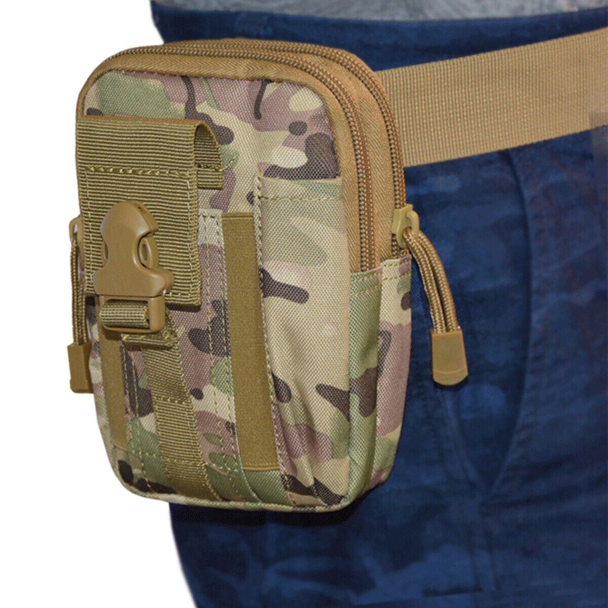 Outdoor Molle Military Tactical Camo Belt Waist Bag Phone Pouch Fanny Pack Bag