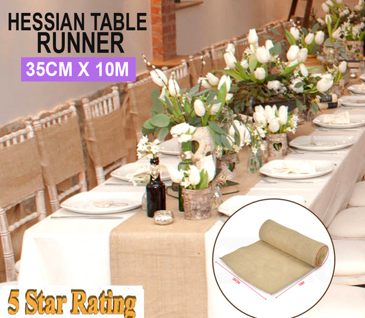 Burlap Hessian Table Runner 35CM X 10M Roll Rustic Wedding Vintage Decoration