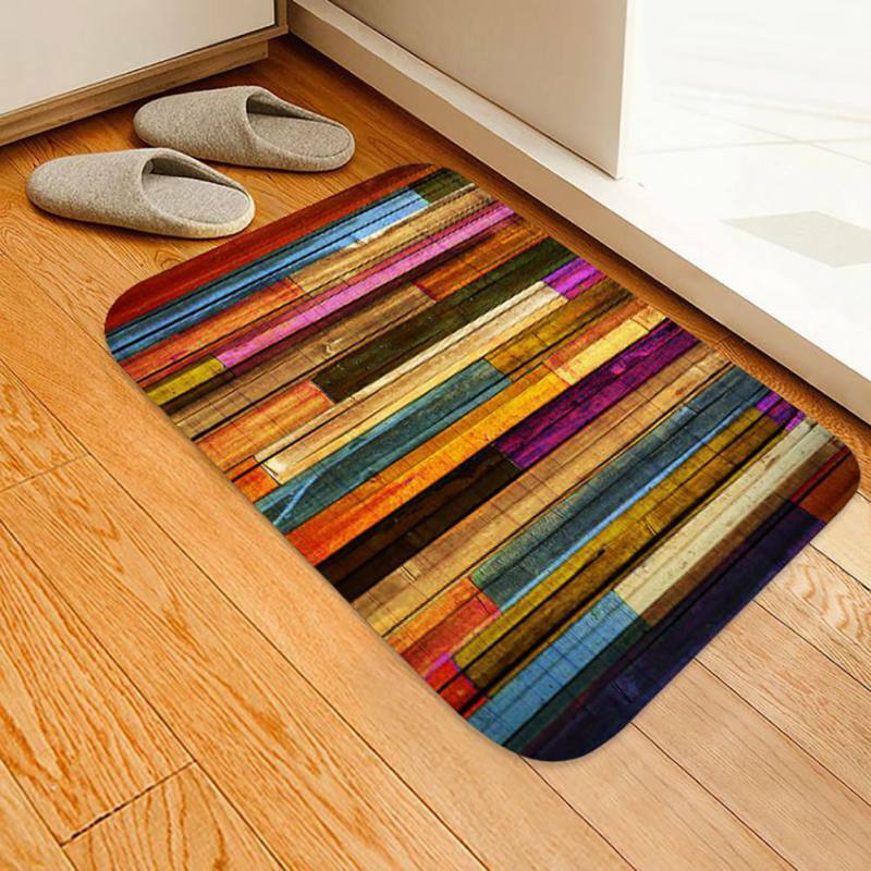 3D Non-slip Flannel Carpet Thick Door Pads Home Kitchen Floor Mats Bath Area Rug