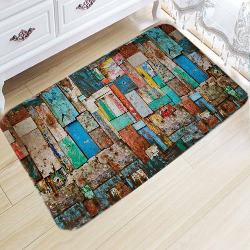 3D Non-slip Flannel Carpet Thick Door Pads Home Kitchen Floor Mats Bath Area Rug