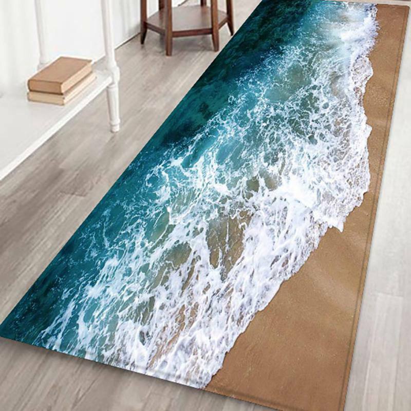 3D Non-slip Flannel Carpet Thick Door Pads Home Kitchen Floor Mats Bath Area Rug