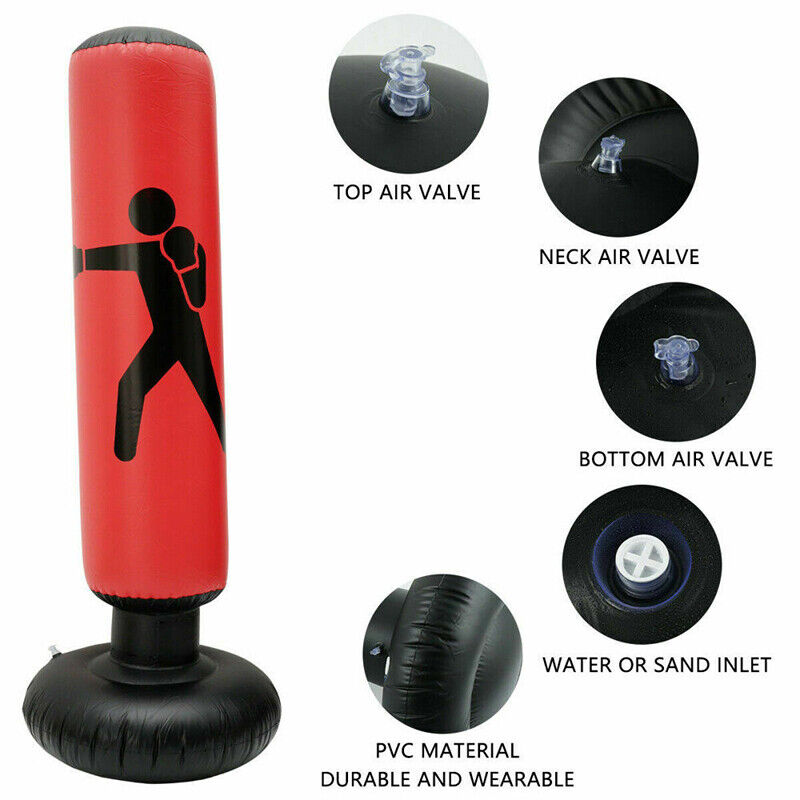 1.6m Kids Adult Inflatable Boxing Punching Bag Kick Training Tumbler Sandbag AU