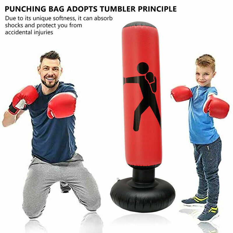 1.6m Kids Adult Inflatable Boxing Punching Bag Kick Training Tumbler Sandbag AU