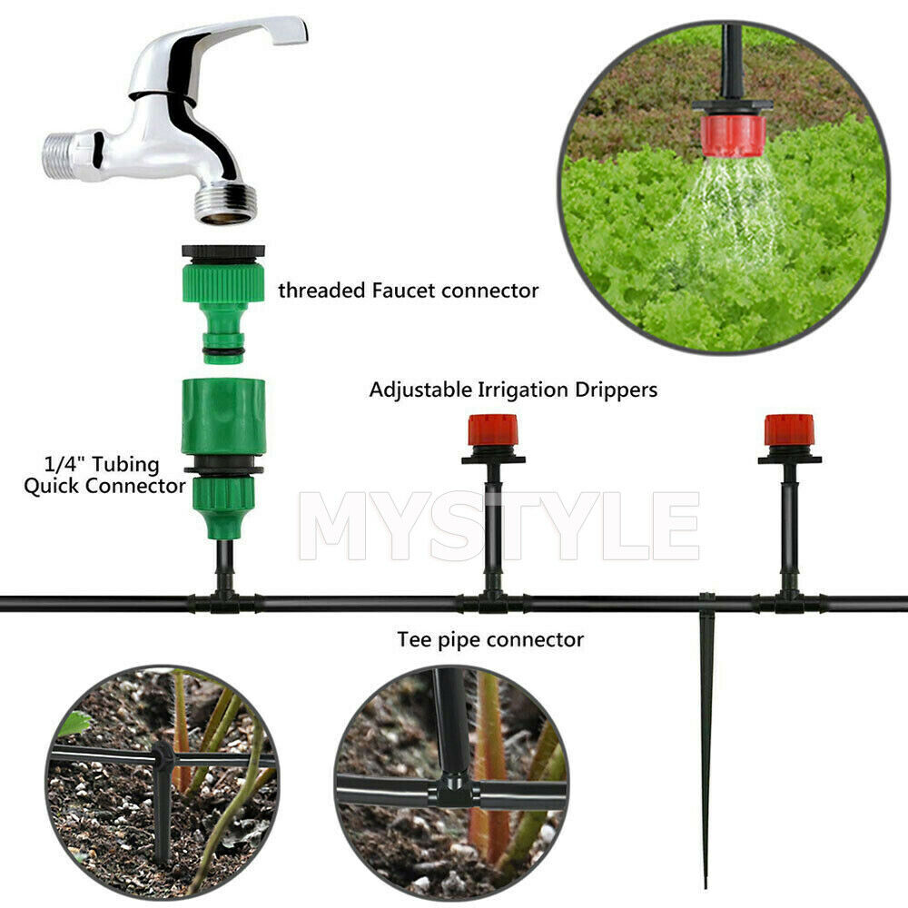 25M Garden DIY Hose irrigation System Micro Watering Drip Auto Planting Flower