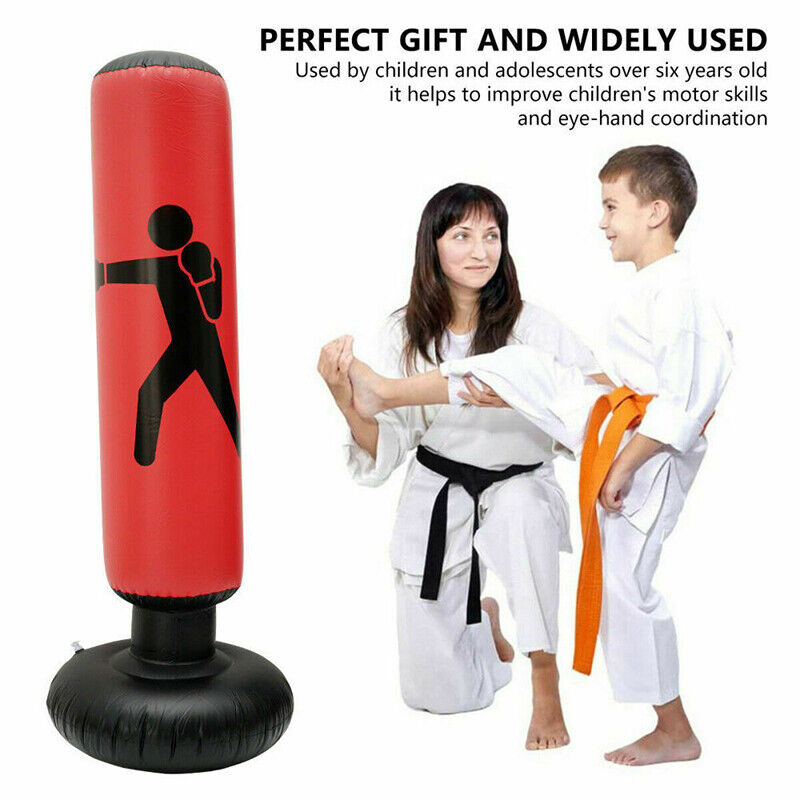 1.6m Kids Adult Inflatable Boxing Punching Bag Kick Training Tumbler Sandbag AU