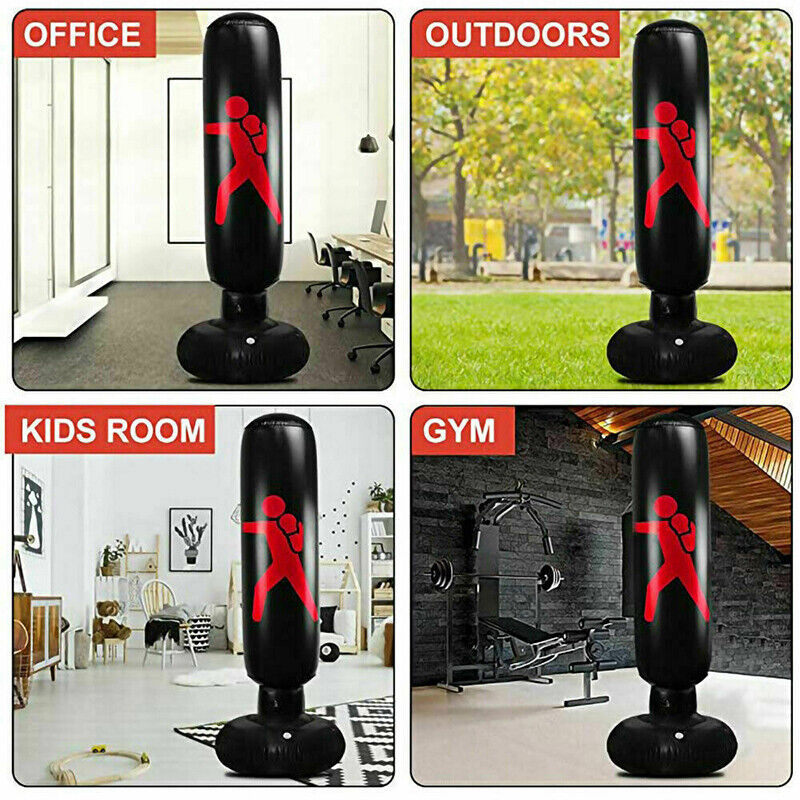 1.6m Kids Adult Inflatable Boxing Punching Bag Kick Training Tumbler Sandbag AU