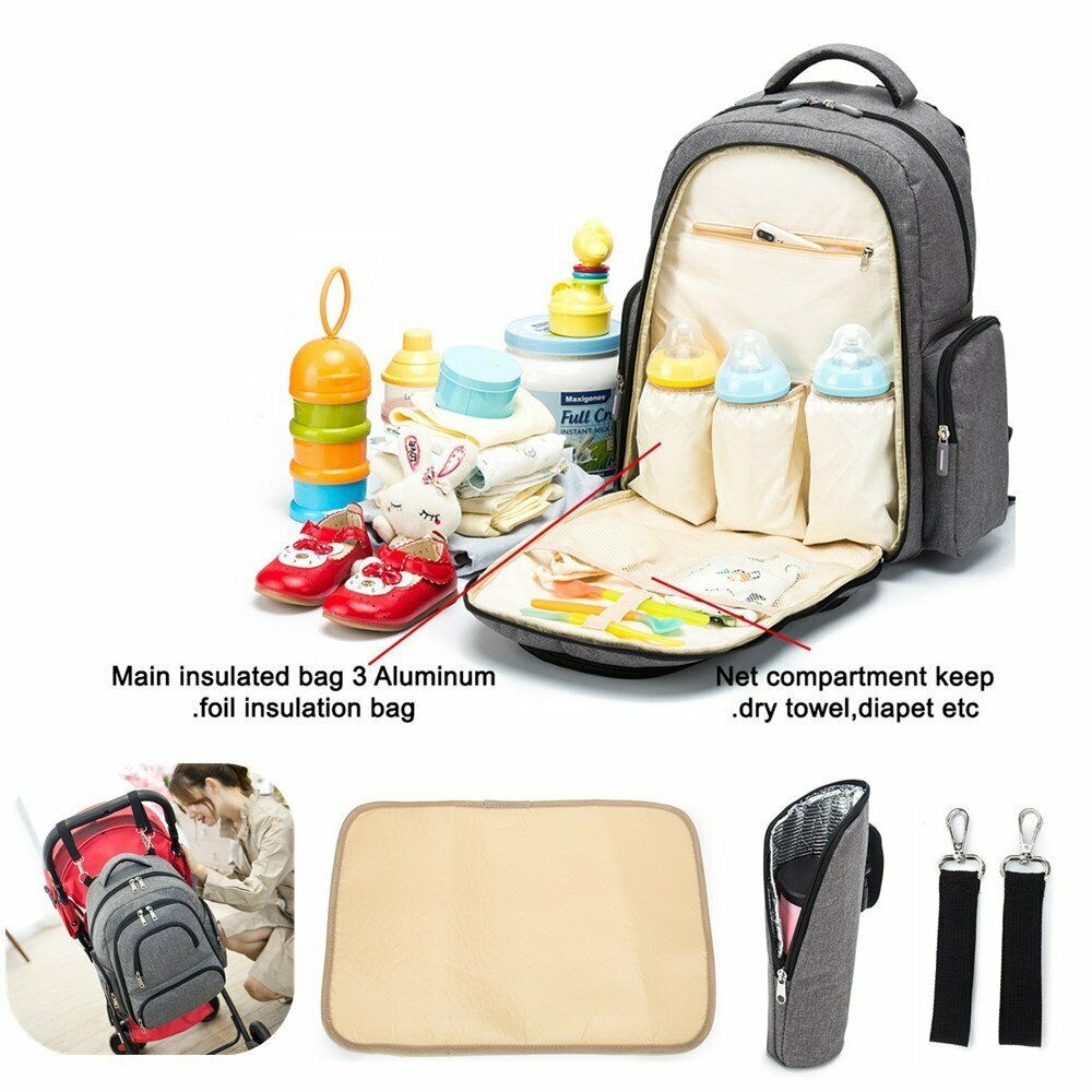 Waterproof Large Baby Diaper Nappy Backpack Maternity Mummy Changing Bag