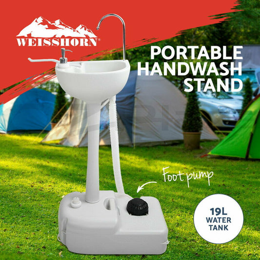 Weisshorn Camping Portable Sink Wash Basin Stand Food Hand 19L Water Capacity