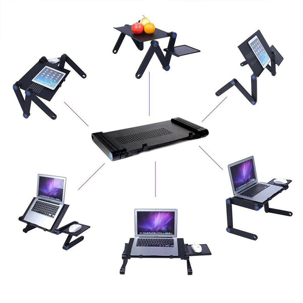 New Portable Foldable Laptop Stand Desk Table Tray Adjustable Sofa Bed Mouse Pad