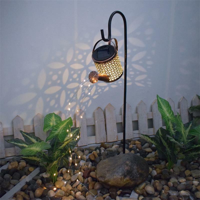 LED Solar Watering Can String Light Shower Outdoor Garden Art Tree Decor Lamp AU