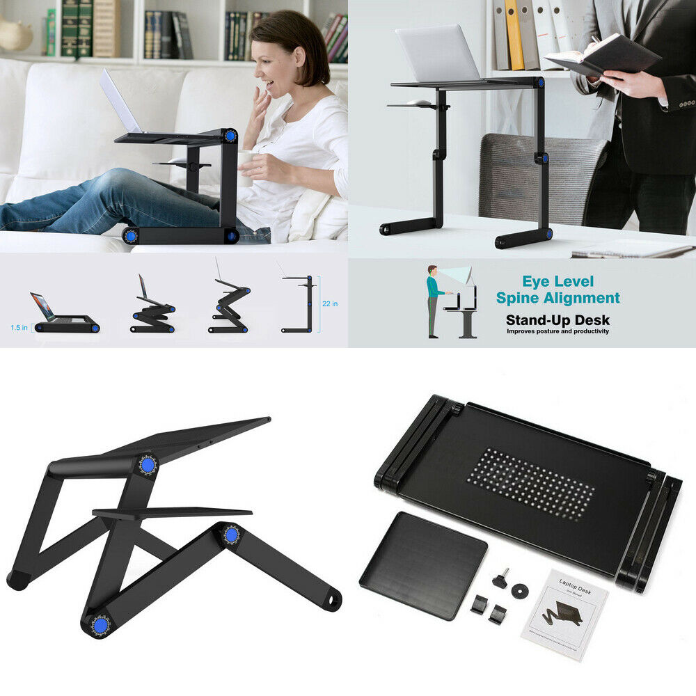 New Portable Foldable Laptop Stand Desk Table Tray Adjustable Sofa Bed Mouse Pad