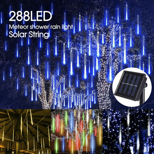 288LED Solar String Light Meteor Shower Rain Tree Flowing Lighting XMAS Party AU