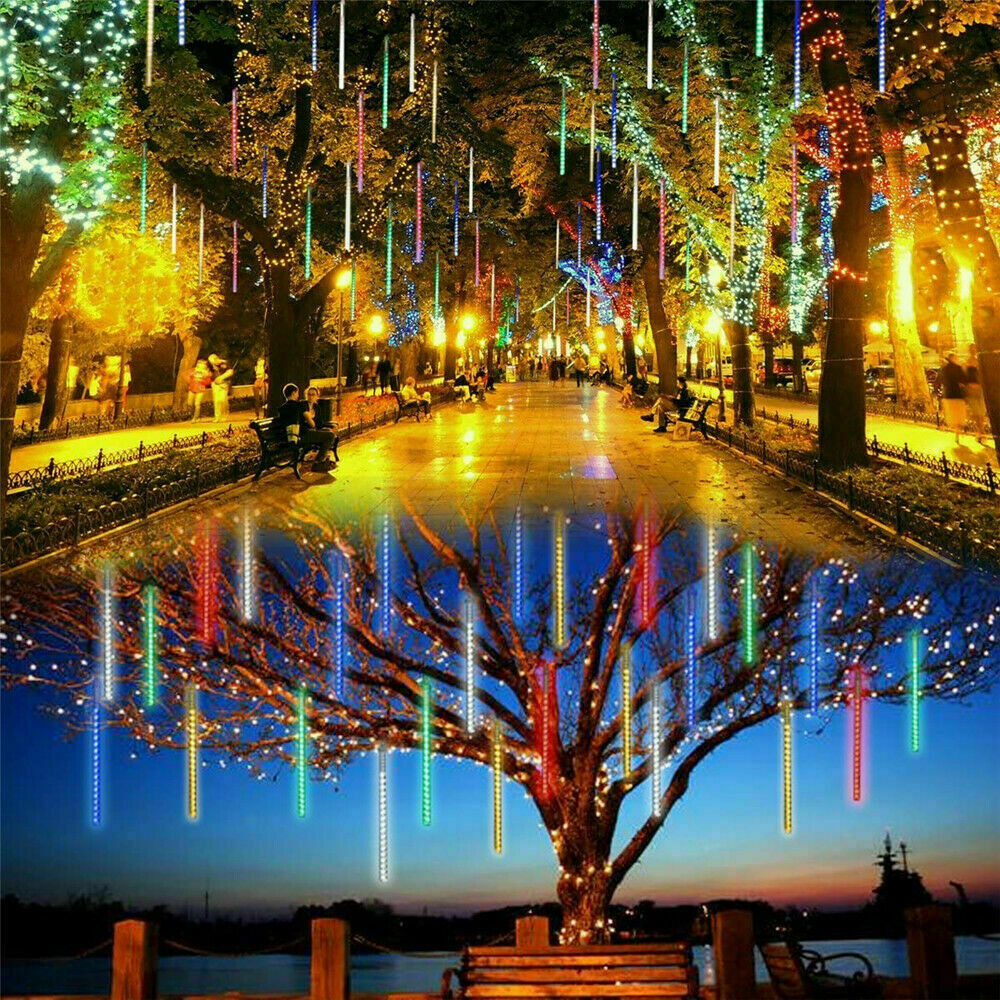 288LED Solar String Light Meteor Shower Rain Tree Flowing Lighting XMAS Party AU