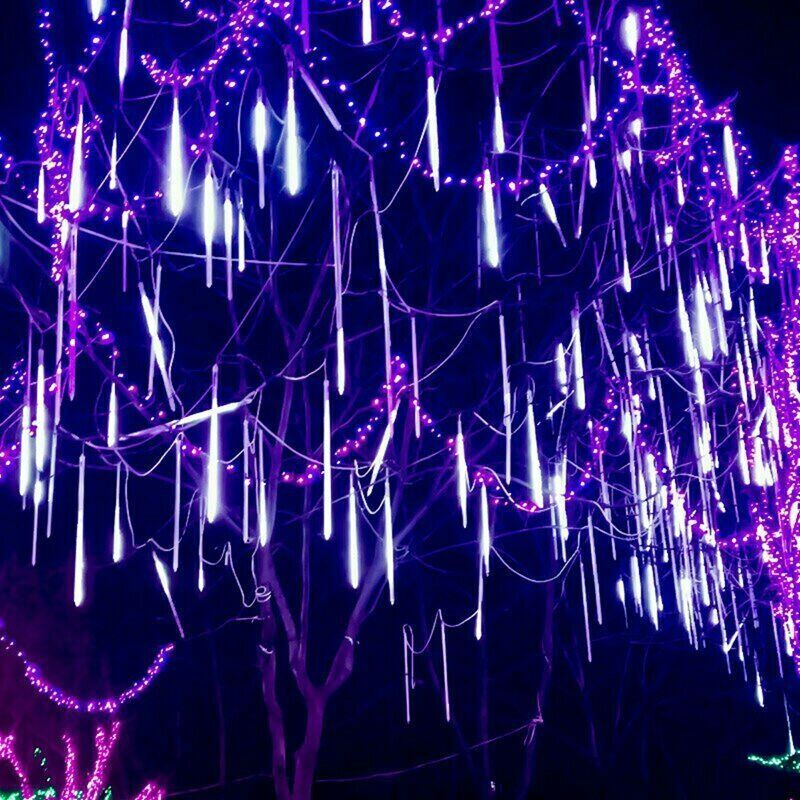 288LED Solar String Light Meteor Shower Rain Tree Flowing Lighting XMAS Party AU