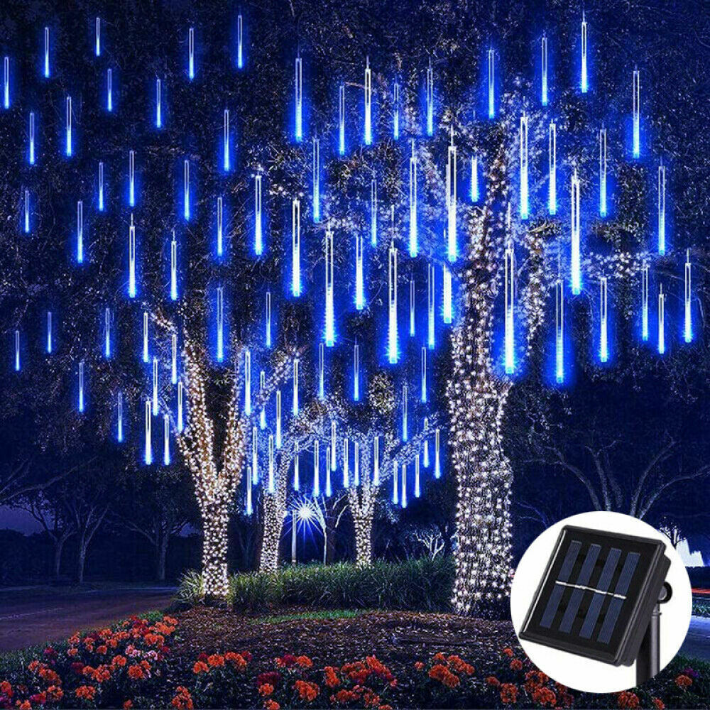 288LED Solar String Light Meteor Shower Rain Tree Flowing Lighting XMAS Party AU