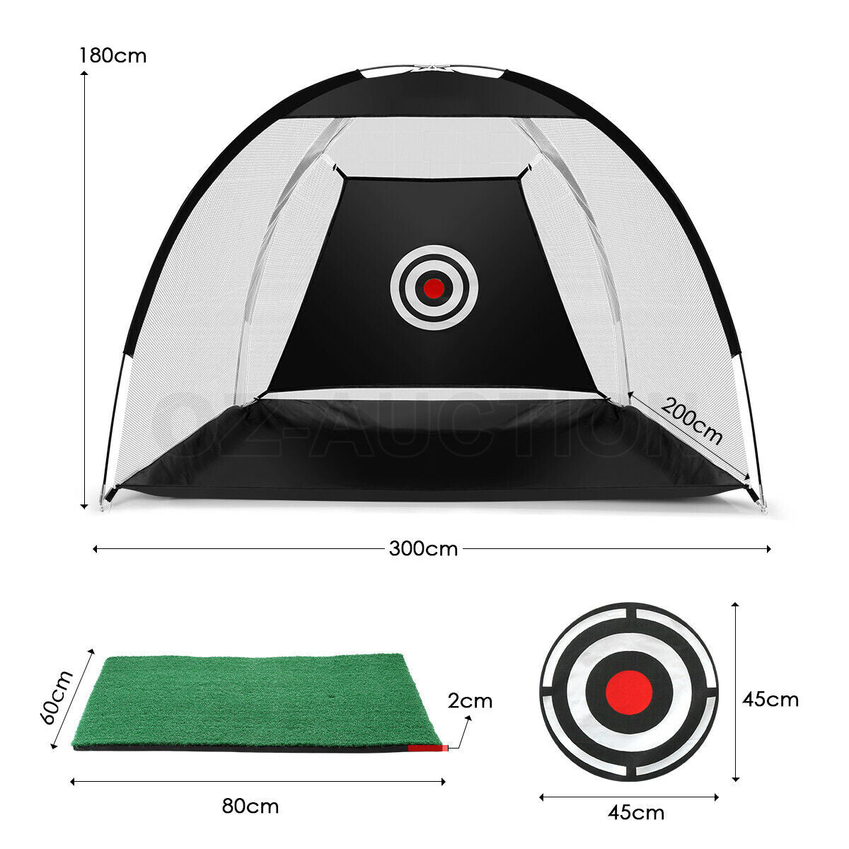 Golf Practice Net and Hitting Mat Set Home Chipping Cage Driving Training Aids