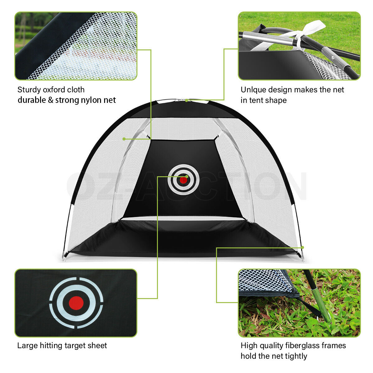 Golf Practice Net and Hitting Mat Set Home Chipping Cage Driving Training Aids