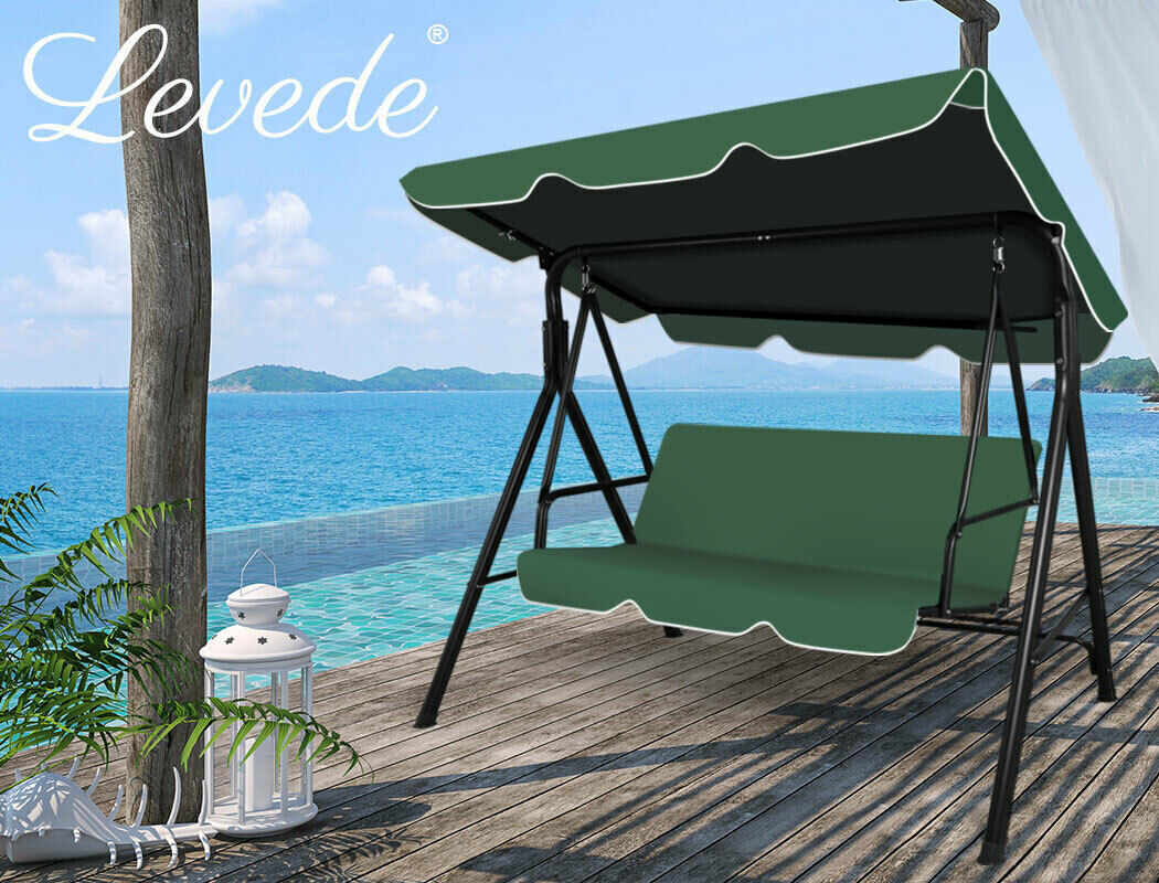 Levede Swing Chair Hammock Outdoor Furniture Garden Canopy 3 Seater Cushion Seat