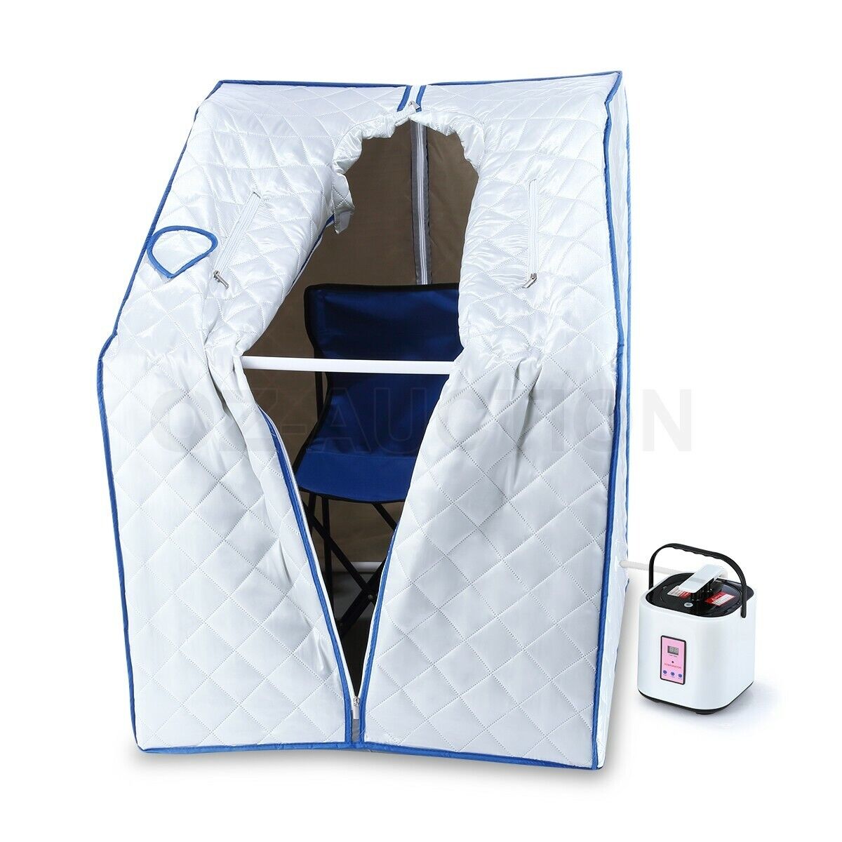 Portable Steam Sauna Tent Home Steamer Skin Body Spa Kit W/Chair+Remote Control