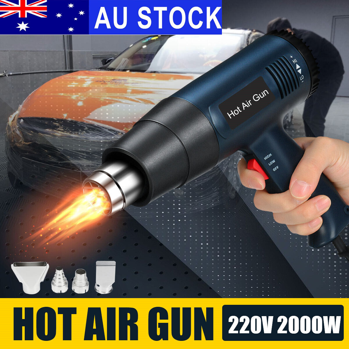 Digital Electric Heat Gun Hot Air Heating Temperature Adjustable Tool 2000W