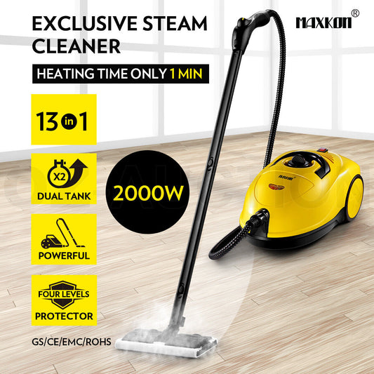 Maxkon 13in1 Steam Mop Cleaner High Pressure Floor Carpet Cleaner Dual Tank 3.4L