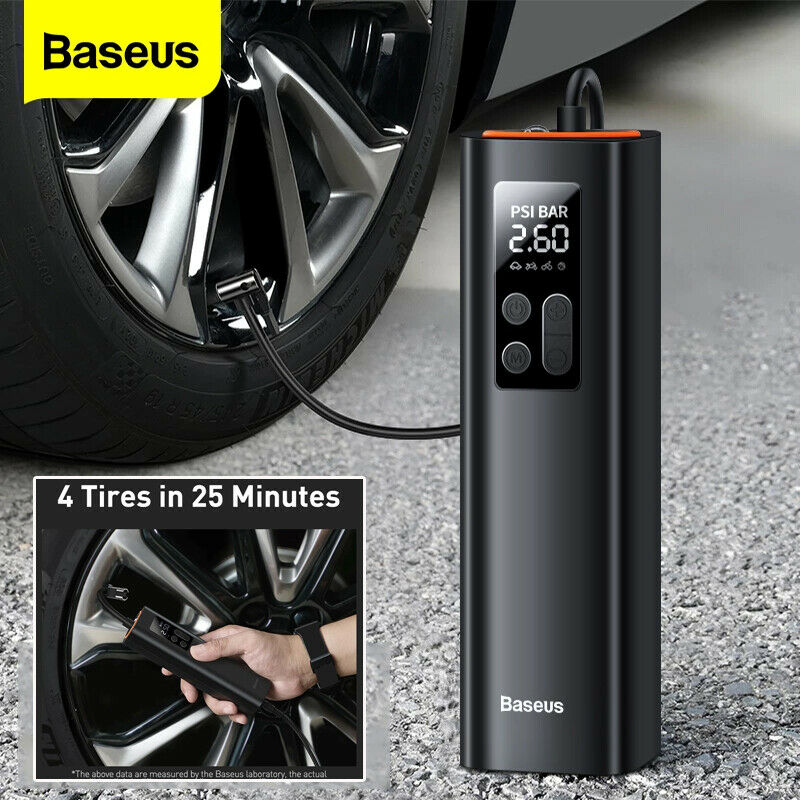 Baseus Inflator Pump 12V Portable Car Air Compressor Tyre Inflator for Bicycle