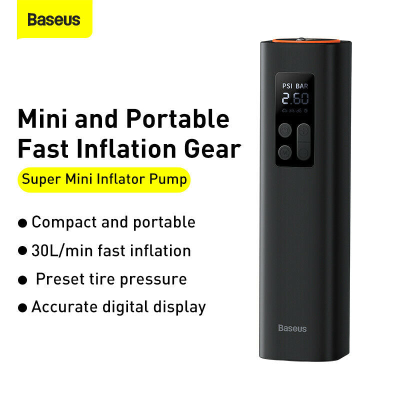 Baseus Inflator Pump 12V Portable Car Air Compressor Tyre Inflator for Bicycle