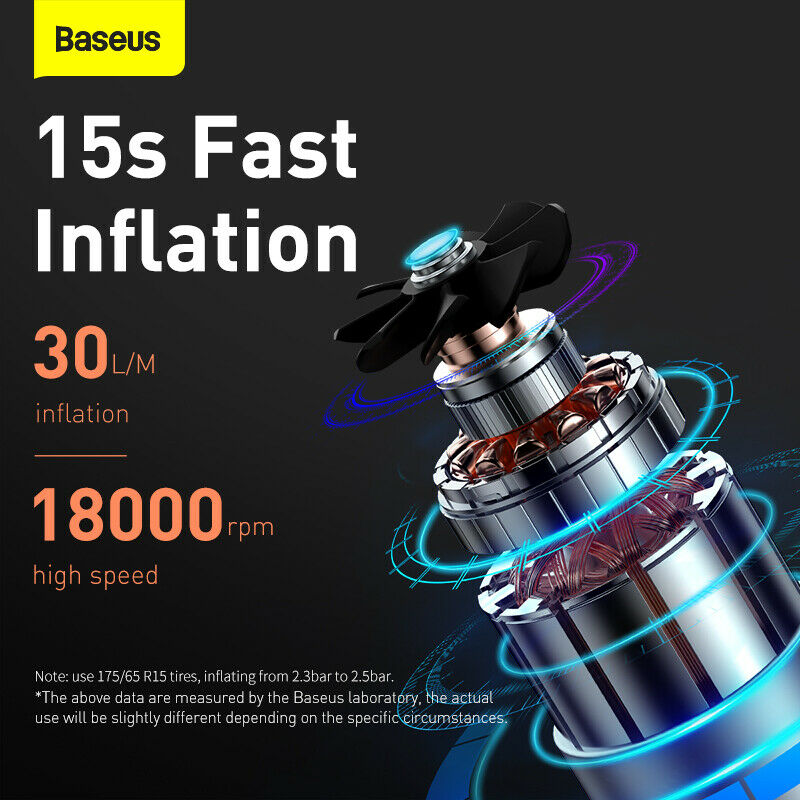 Baseus Inflator Pump 12V Portable Car Air Compressor Tyre Inflator for Bicycle