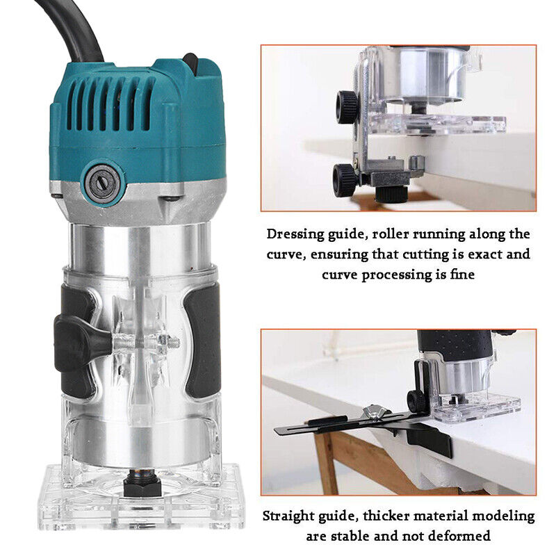 1/4'' 3000W Woodworking Electric Router Hand Trimmer Wood Laminate Palm Jointer.