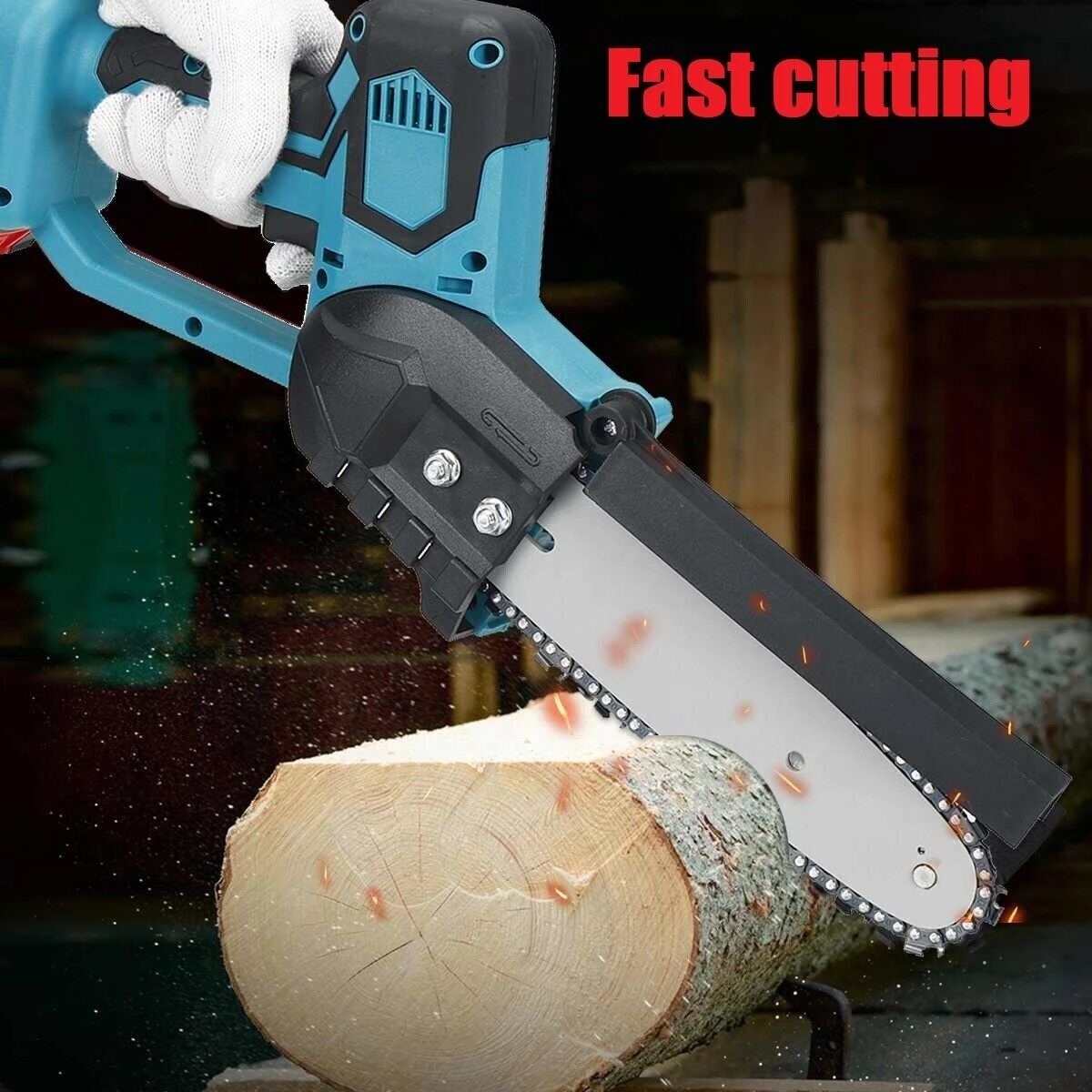 Cordless 8'' Electric One-Hand Wood Cutting Saw Chainsaw For Makita 18V Battery