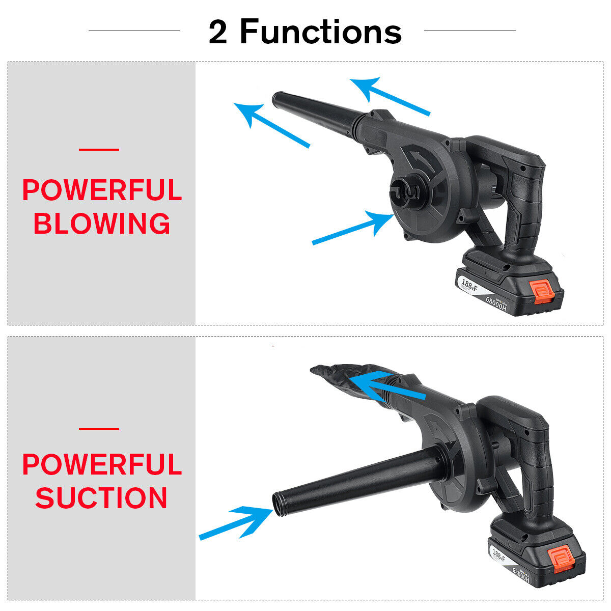 Cordless Electric Battery Car  Air Dust Leaf Blower Vacuum Cleaner