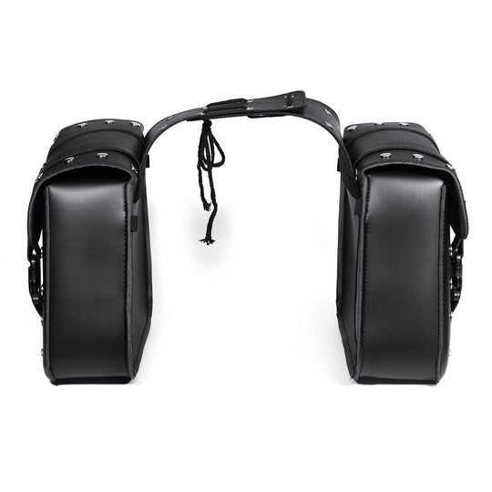 2PCS UNIVERSAL MOTORCYCLE PU LEATHER SADDLEBAGS TOOL SIDE SADDLE BAGS