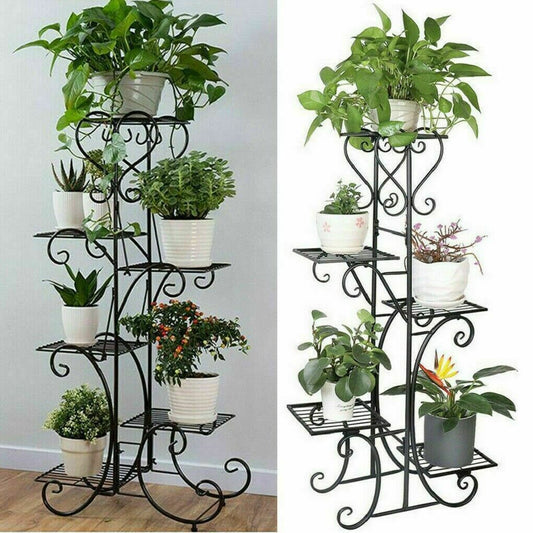 5 Tier Outdoor Metal Plant Stand Flower Planter Garden Display Holder Rack Shelf