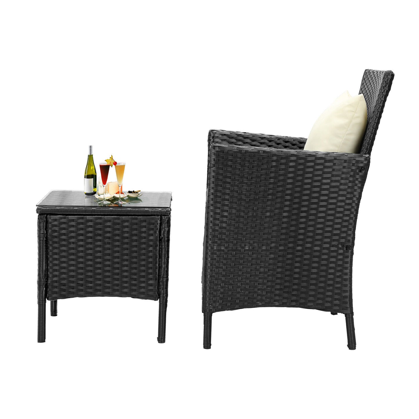 Livsip Outdoor Furniture Lounge Setting Sofa Wicker Chair Table Garden Patio Set