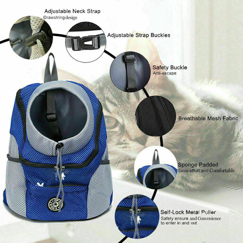 Puppy Travel Mesh Pet Dog Carrier Backpack Front Travel Portable Shoulder Bag AU