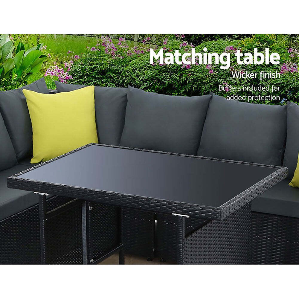 Gardeon Outdoor Furniture Patio Set Dining Sofa Table Chair Lounge Wicker Garden