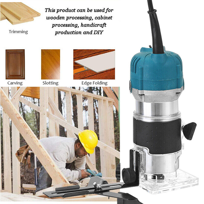 1/4'' 3000W Woodworking Electric Router Hand Trimmer Wood Laminate Palm Jointer.