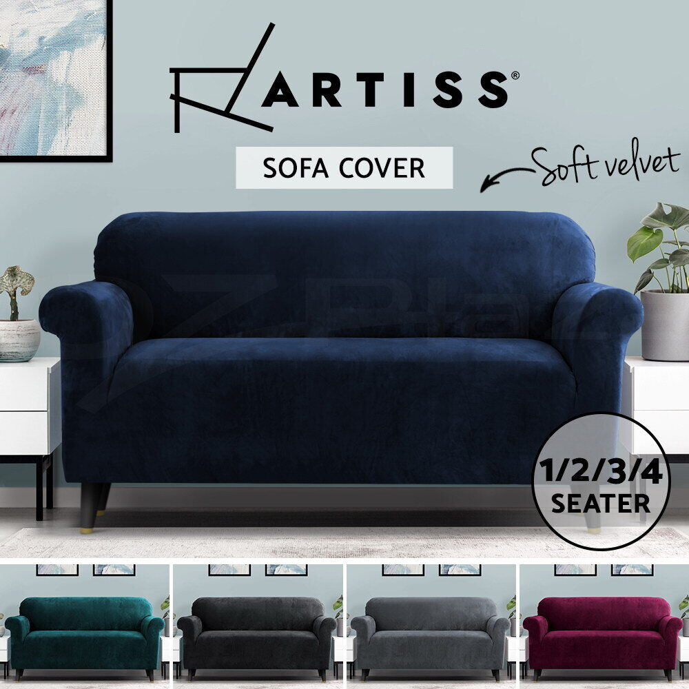 Artiss Velvet Sofa Cover Plush Couch Cover Lounge Slipcover 1/2/3/4 Seater